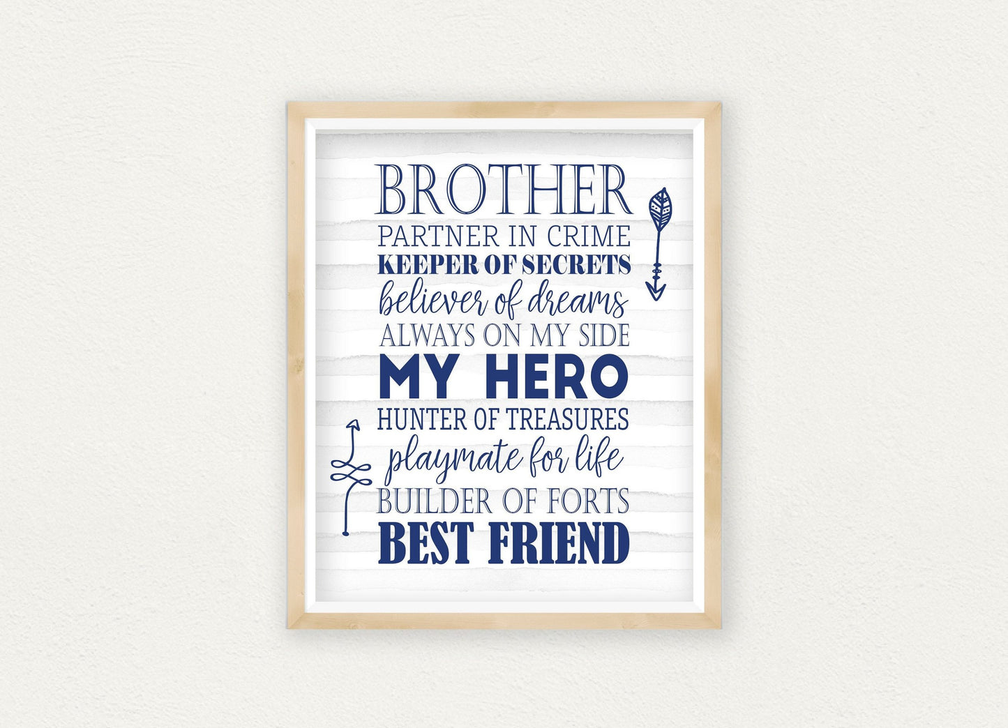 Brother Sign Gift,Boys Room Decor,Brother Quotes,Nursery Wall Art Home Decor