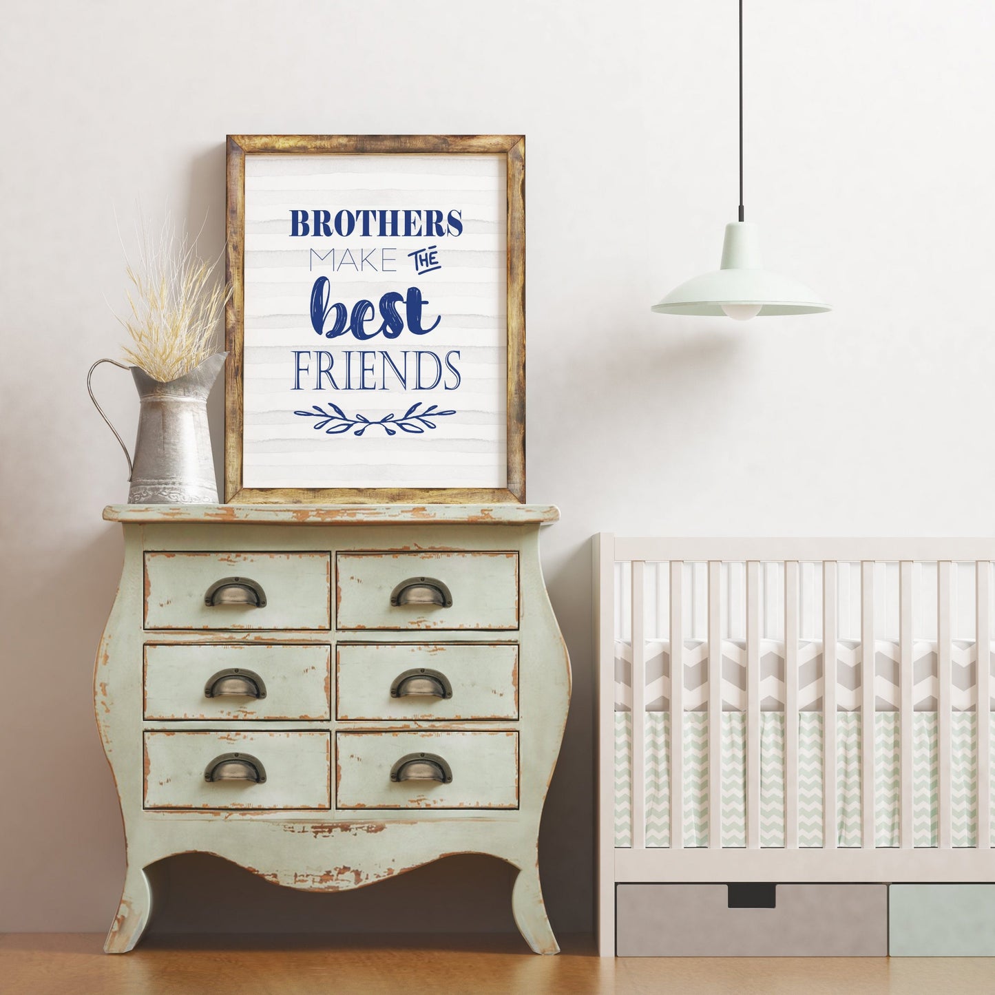 Brothers Make The Best Friends Nursery Printable Art, Brothers Wall Art Decor