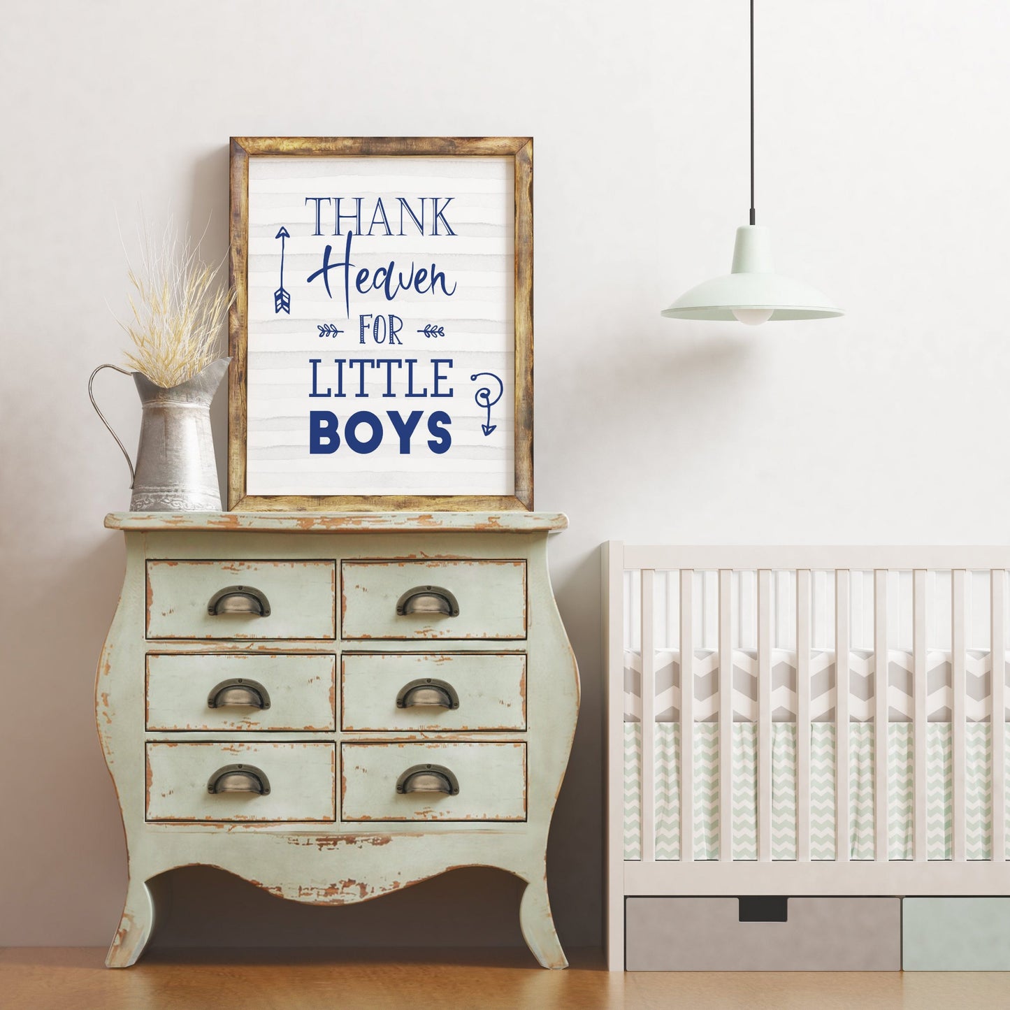 Thank Heaven For Little Boys,Room Decor, Boys Nursery Wall Art Boys Quote
