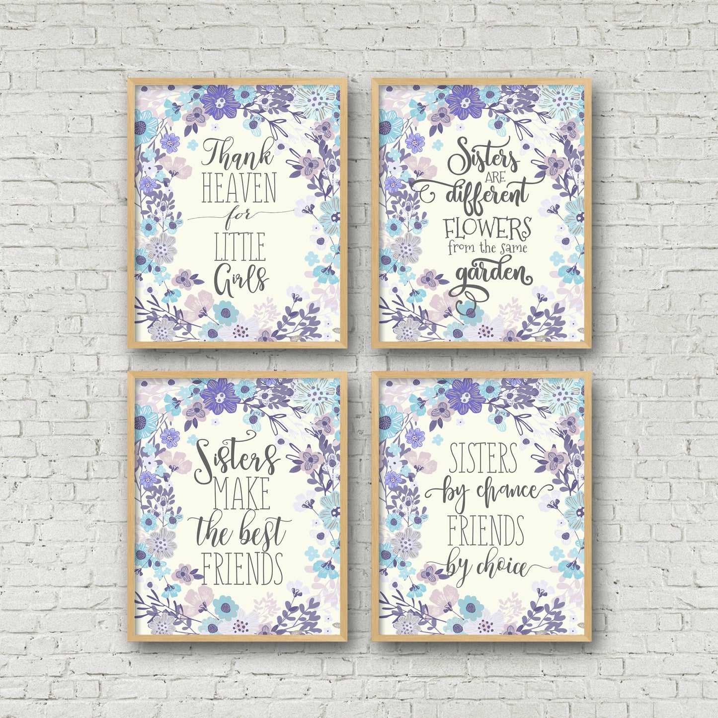 Sisters Quote Print, Sisters Are Different Flowers, Siter Gift, Sister Print Wall Art