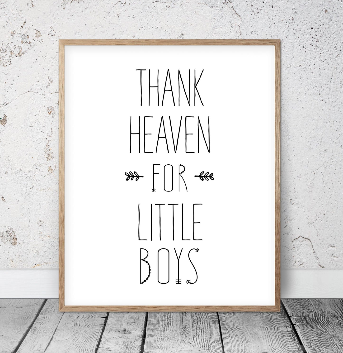 Thank Heaven for Little Boys, Little Boys Quotes, Boy Room Wall Art Decor