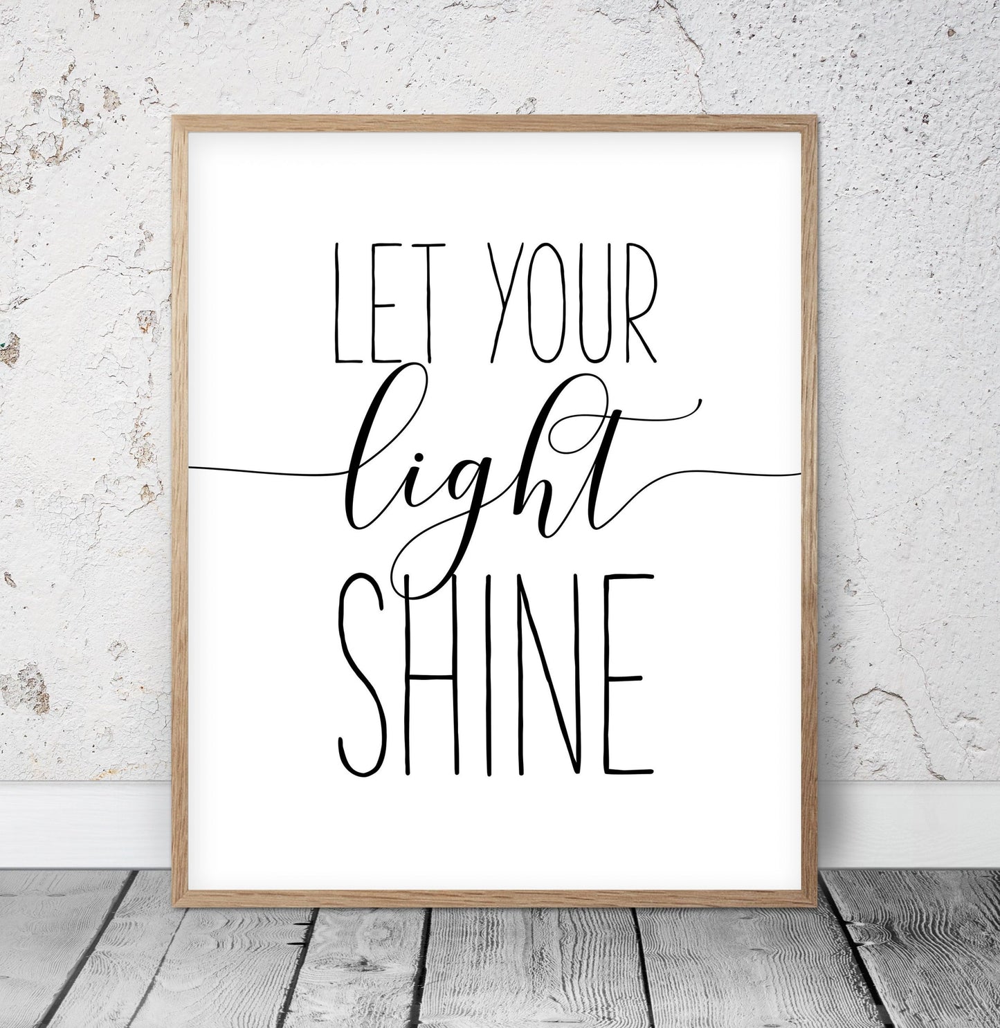 Let Your Light Shine, Christian Decor, Bible Verse Print, Printable Scripture,Room Decor