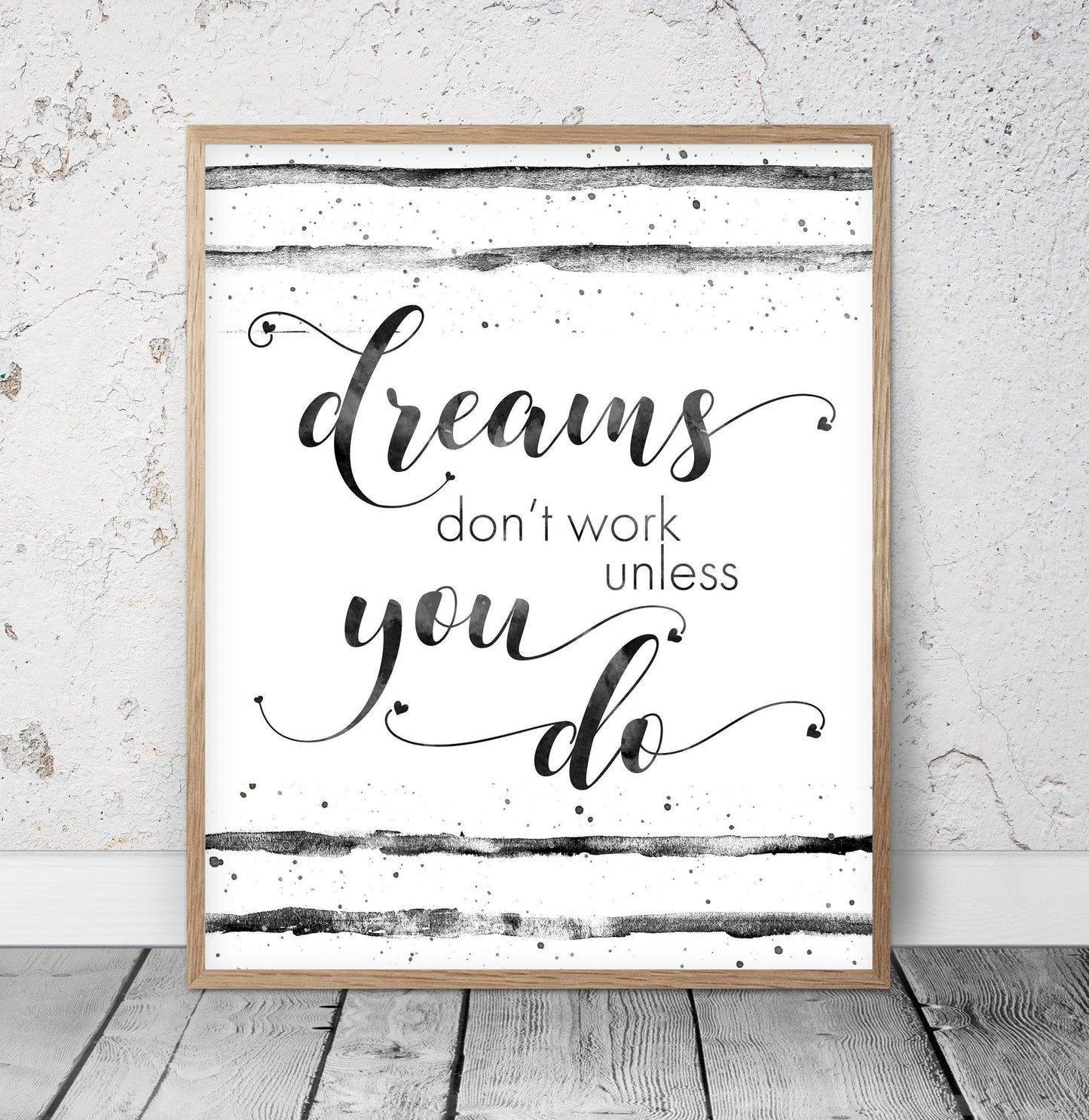Inspirational Poster, Dreams Don't Work Unless You Do,Home Decor Art Wall Quotes