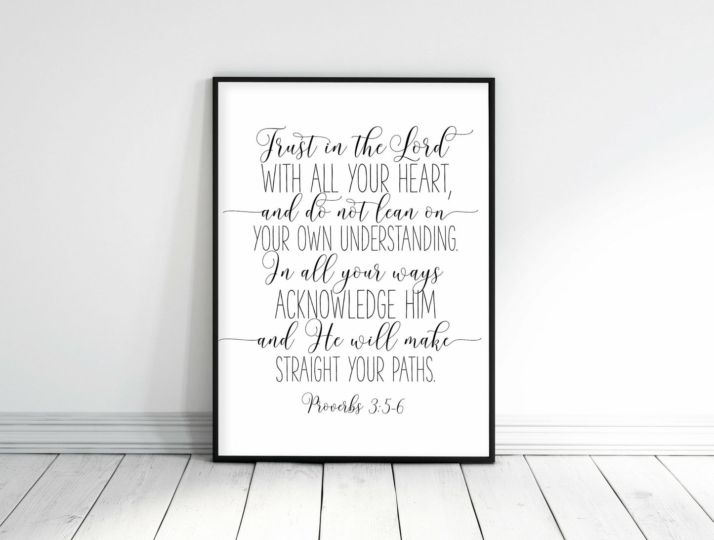 Trust in the Lord, Proverbs 3 5-6 , Nursery Bible Verse Prints, Wall Art, Nursery Kids Room Decor