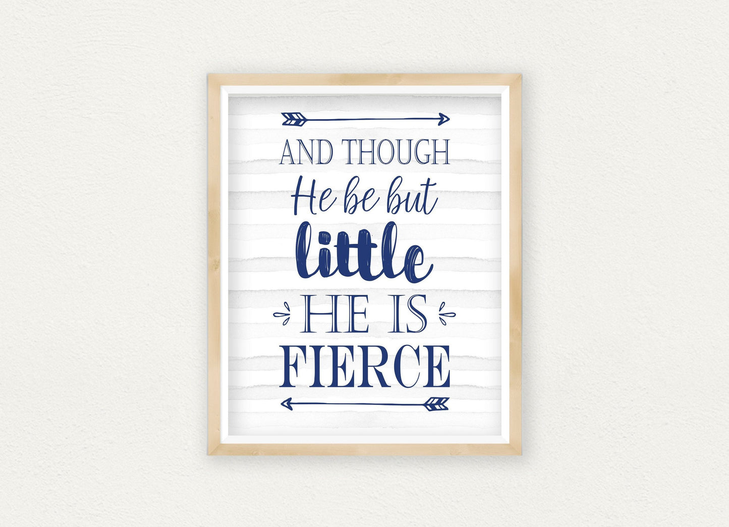 Nursery Art Print And Though He Be But Little He Is Fierce, Boys Nursery Print