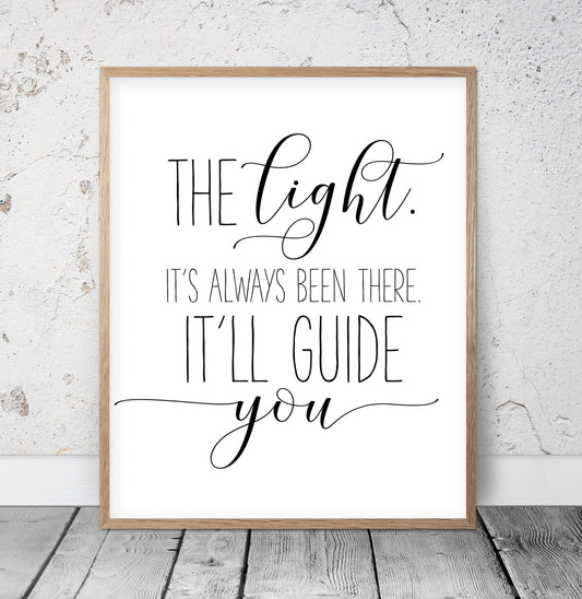 The Light It's Always Been There, Nursery Printable Wall Art, Nursery Prints