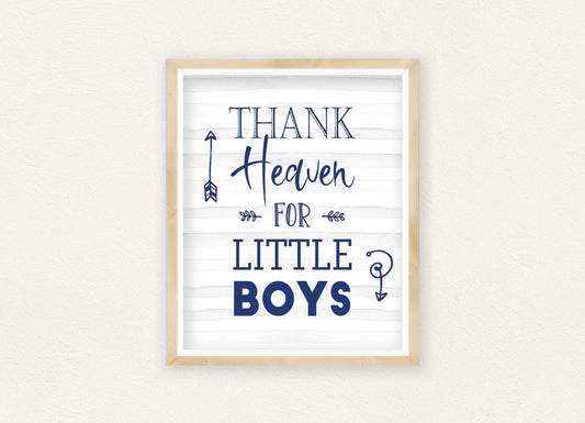 Thank Heaven For Little Boys,Room Decor, Boys Nursery Wall Art Boys Quote