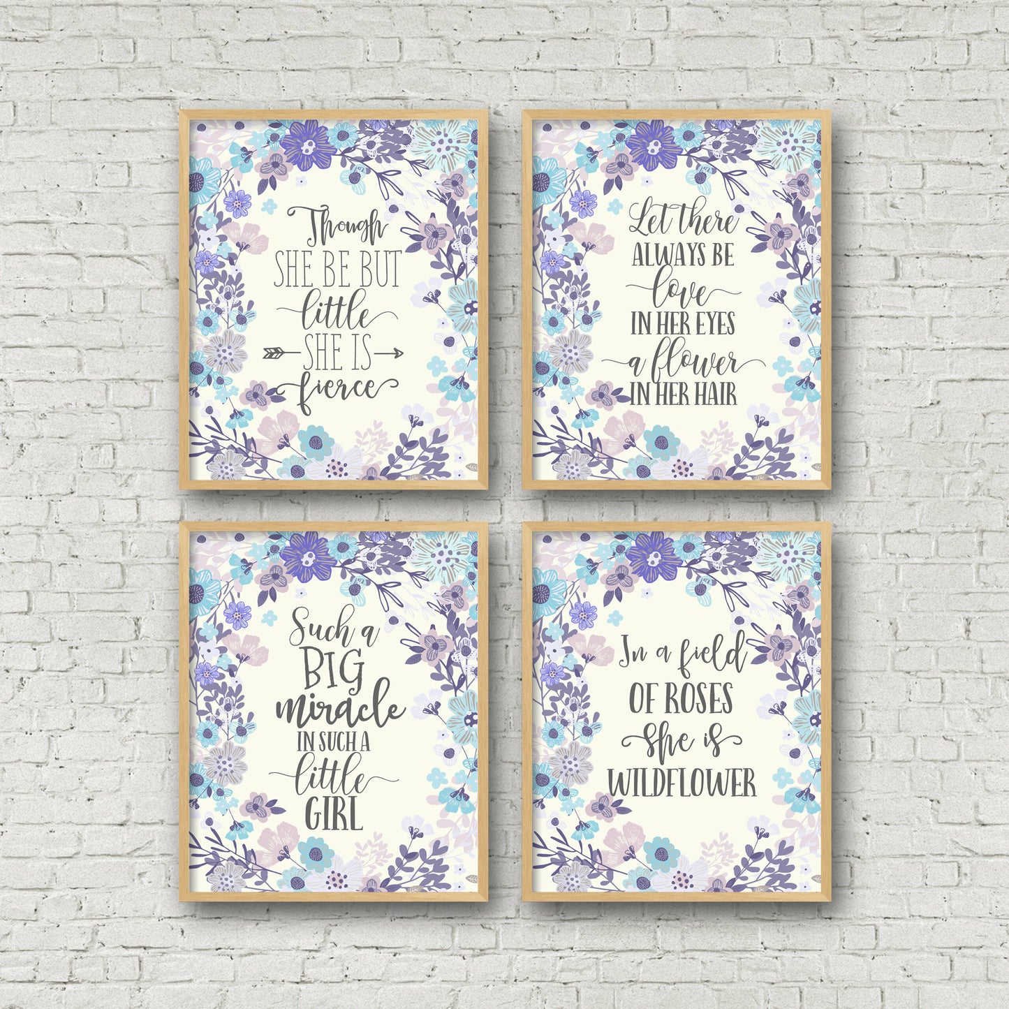 Such A Big Miracle In Such A Little Girl,Flowers Watercolor,Floral Nursery Wall Art