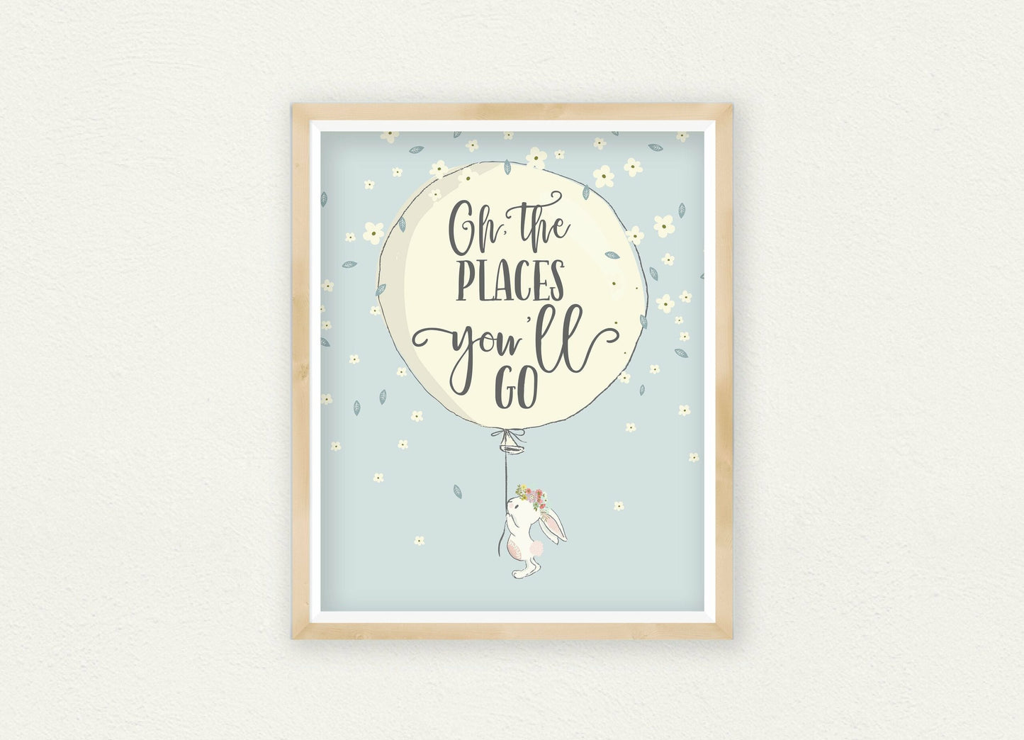 Oh the Places You'll Go, Dr Suess Quotes, Hot Air Balloon Nursery Wall Art Decor