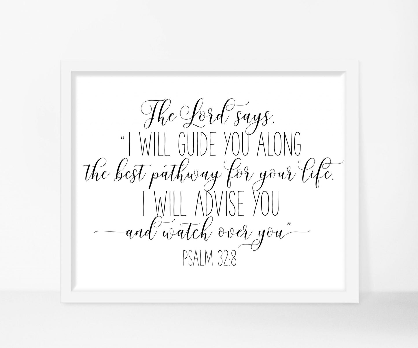 Psalm 32:8, Nursery Bible Verse Printable Art,Scripture Prints, Girls Room Decor Nursery