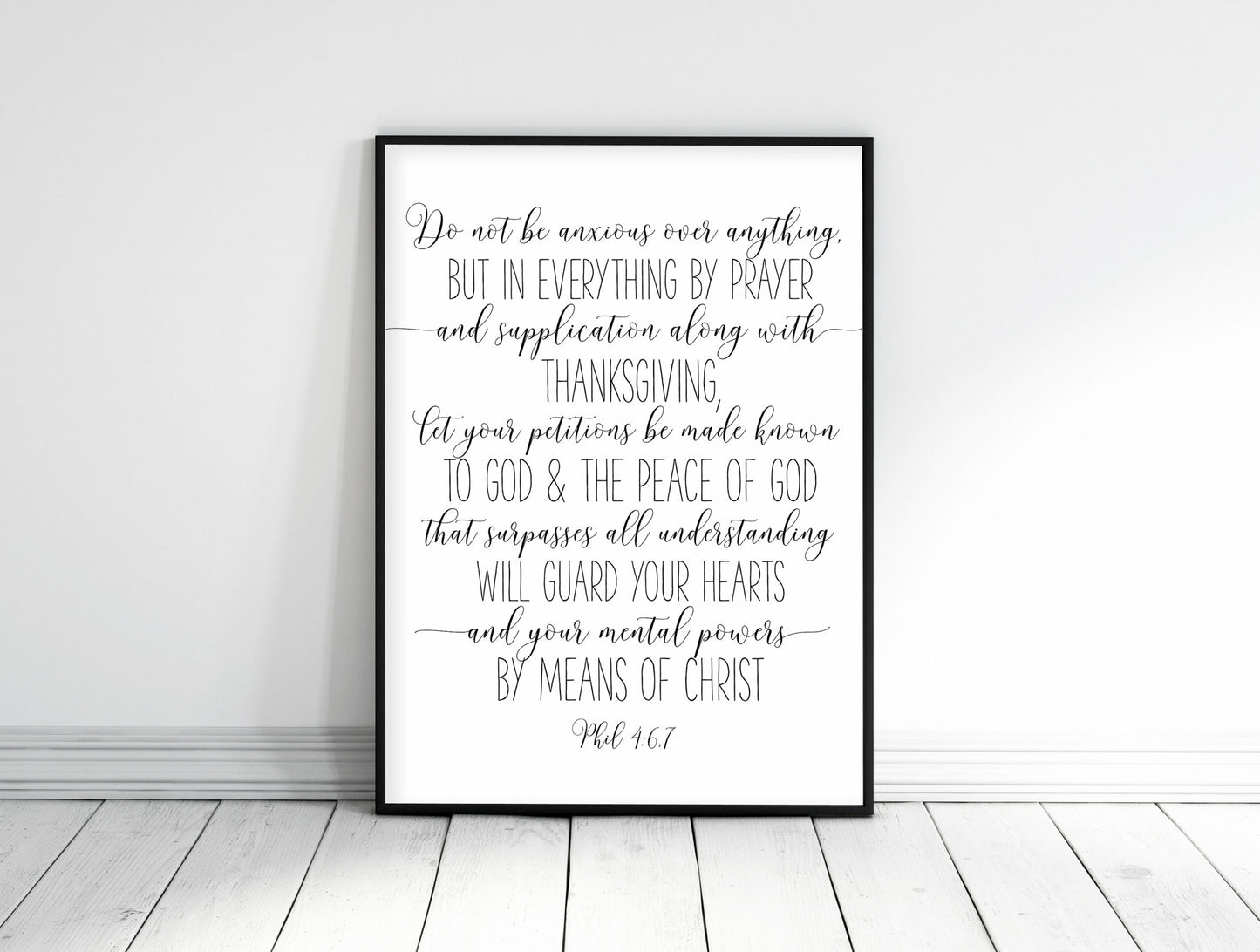 Do Not Be Anxious, Philippians 4:6-7, Christian Wall art, Bible Verse Wall Art, Nursery Printable Art