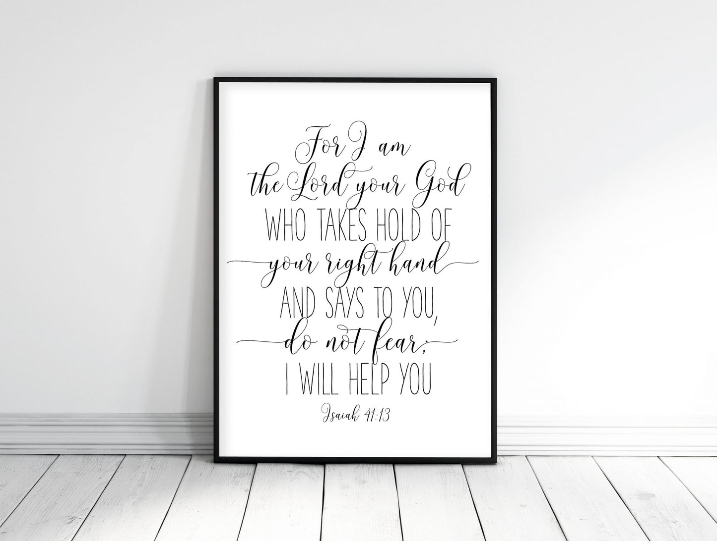 Fear Not Printable, Isaiah 41:13, Bible Verse Prints, Scripture Wall Art,Kids Room Decor Wall Art
