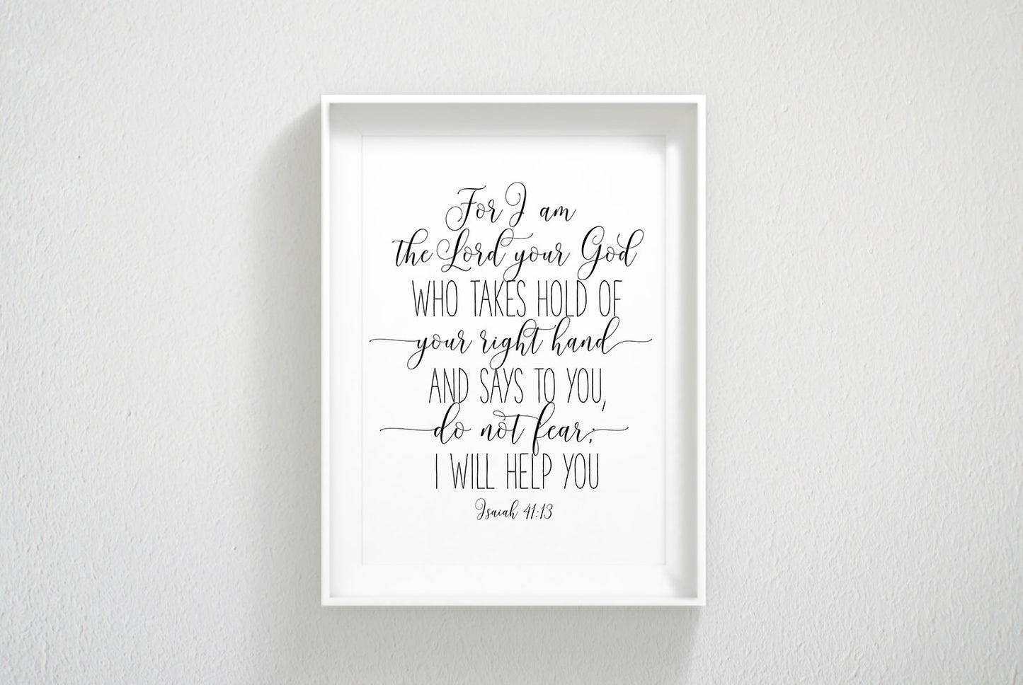 Fear Not Printable, Isaiah 41:13, Bible Verse Prints, Scripture Wall Art,Kids Room Decor Wall Art