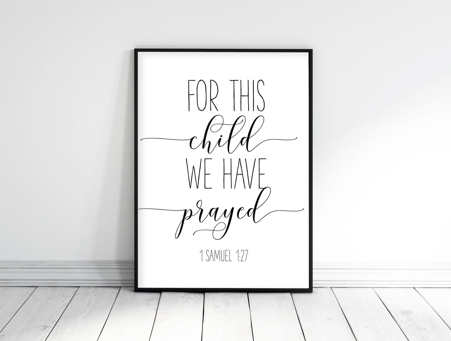 For This Child We Have Prayed, 1 Samuel 1 27, Bible Verse Printable Wall Art, Bible Quotes