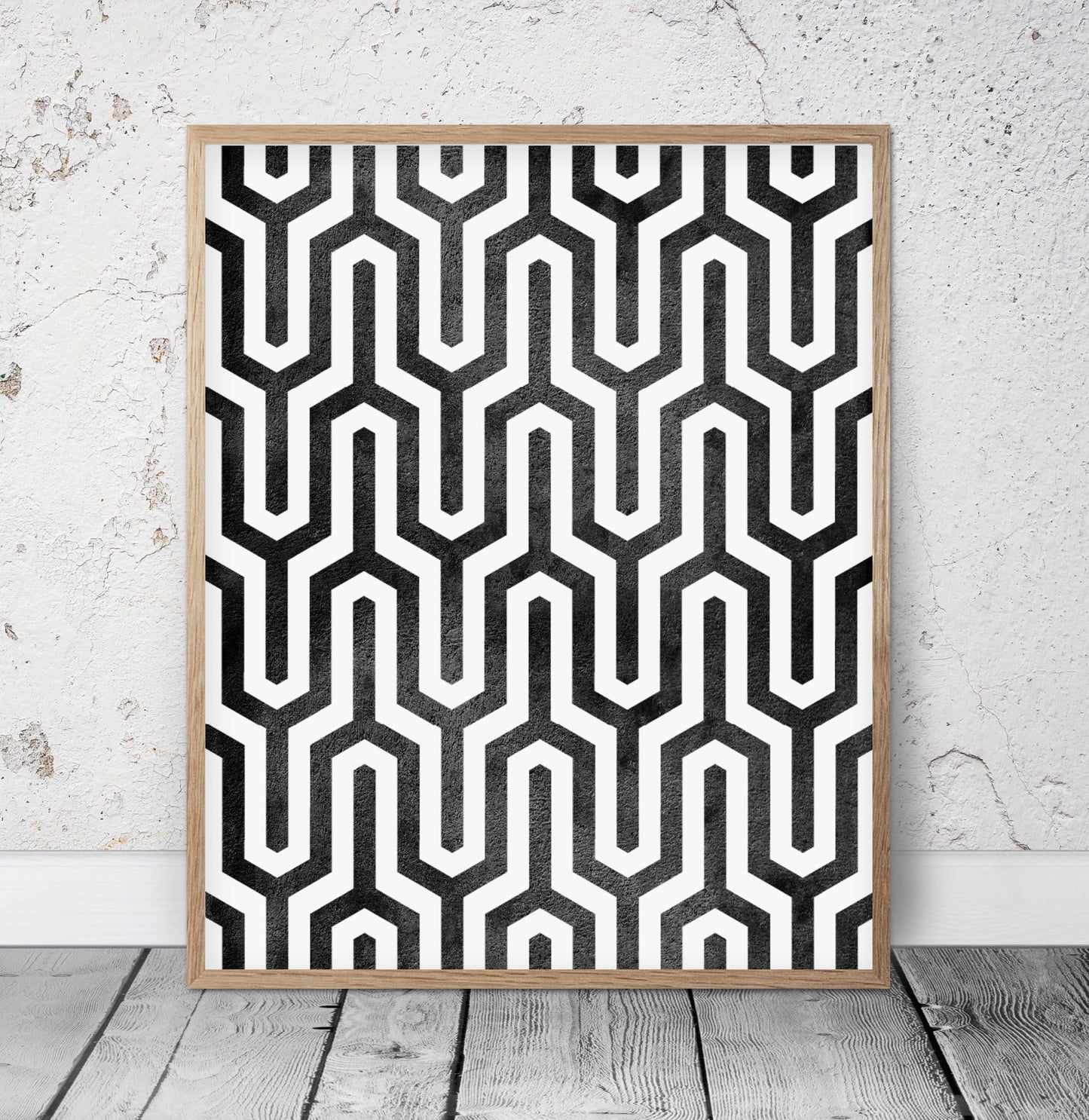 Black and White Geometric Prints Large Print Poster Room Wall Art Decor