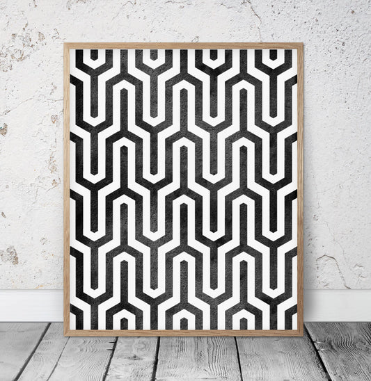 Black and White Geometric Prints Large Print Poster Room Wall Art Decor