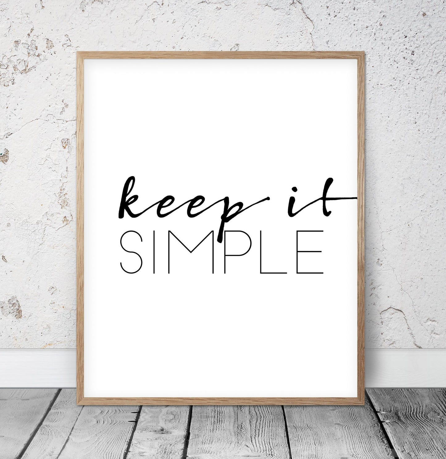 Inspiring Wall Art Keep It Simple,Typography Art,Poster Quote, Wall Hanging Art