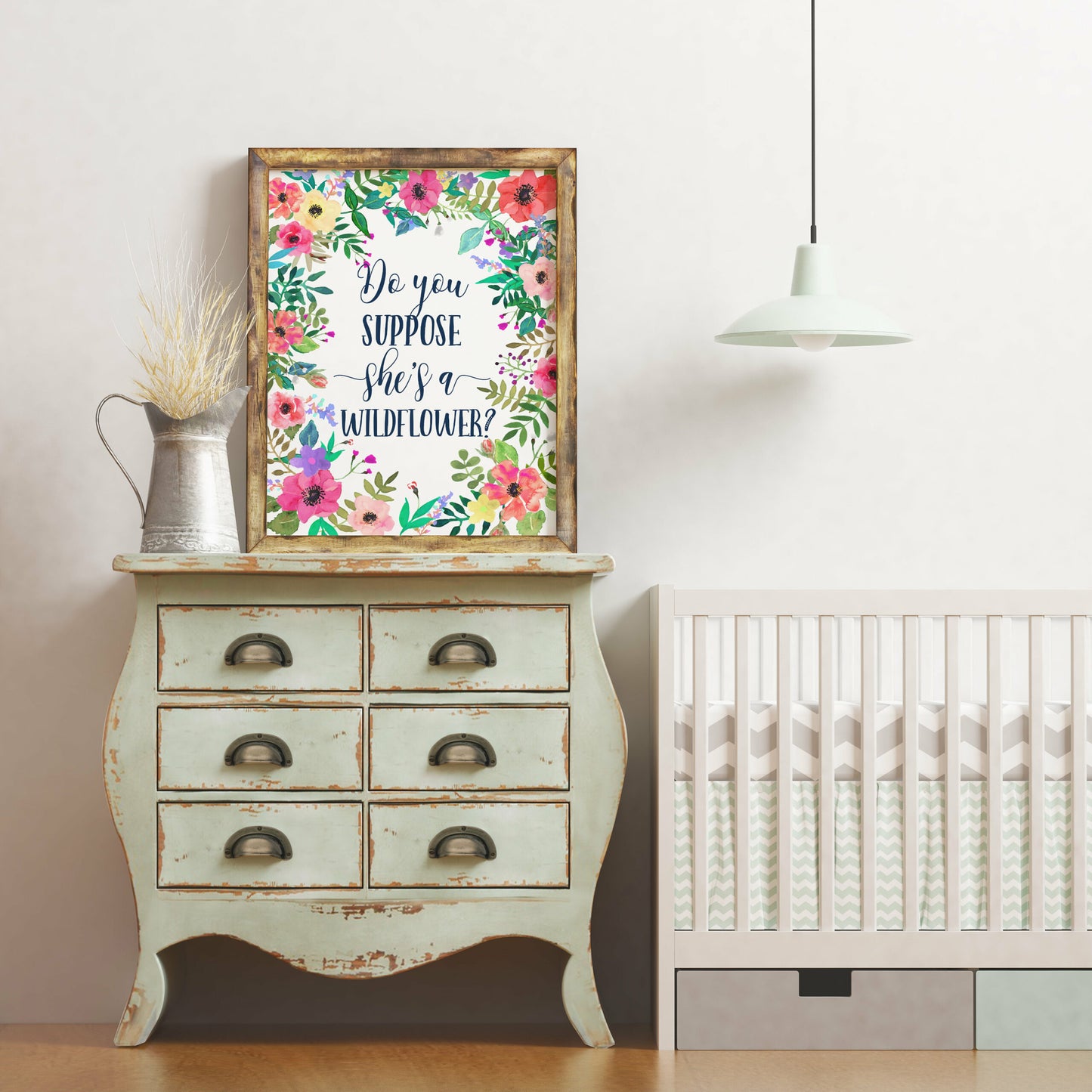Alice in Wonderland Print Do You Suppose She's a Wildflower,Quote Nursery Art