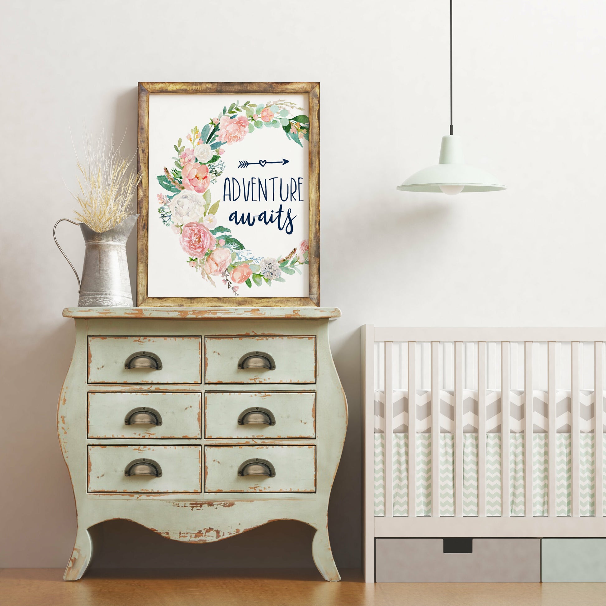 Adventure Awaits, Kids Room Decor, Bunny Print For Nursery Room Art Decor