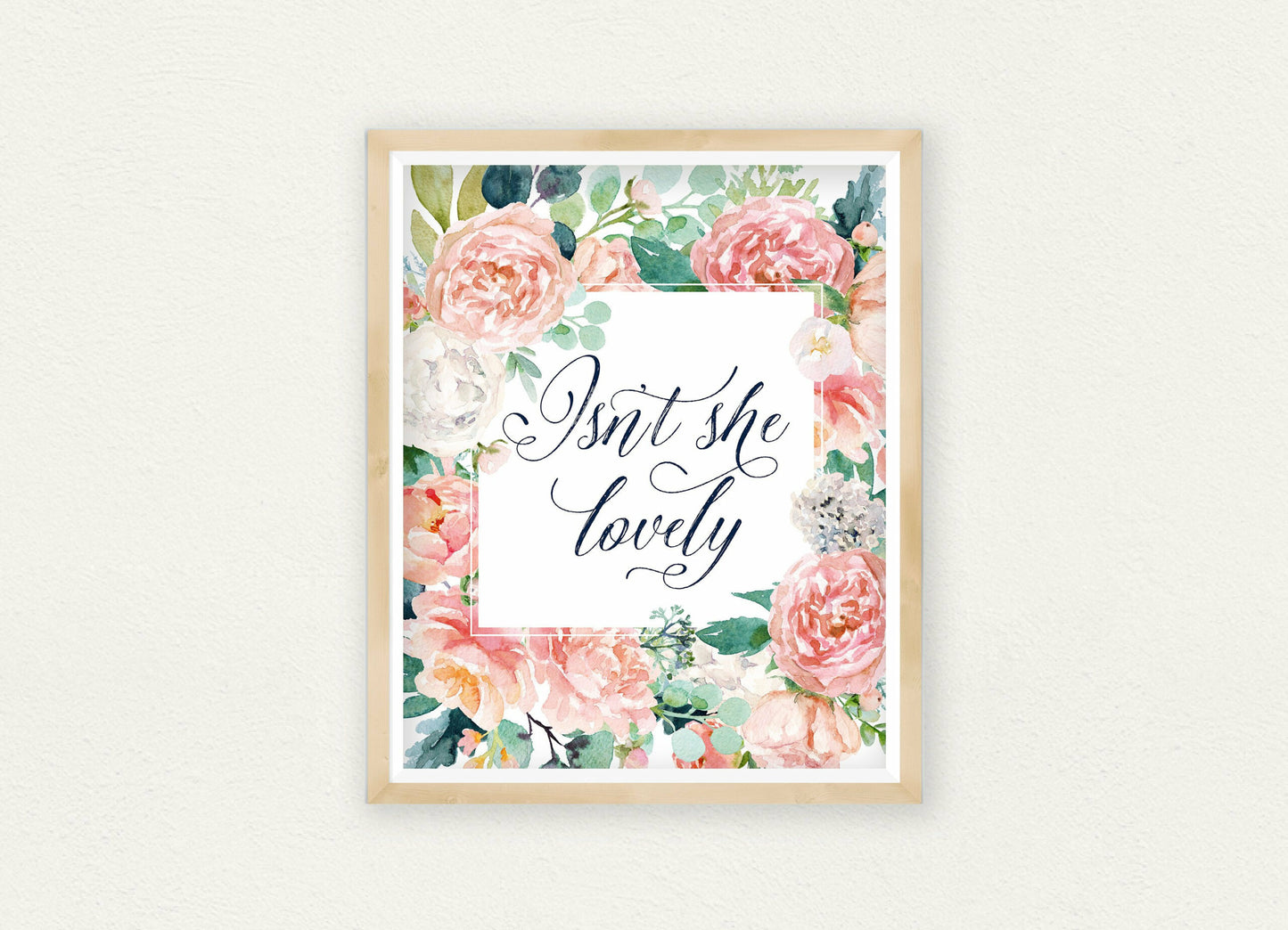 Printable Quote Art Isn't She Lovely, Baby Girl Nursery Print, Hand Lettered Quotes