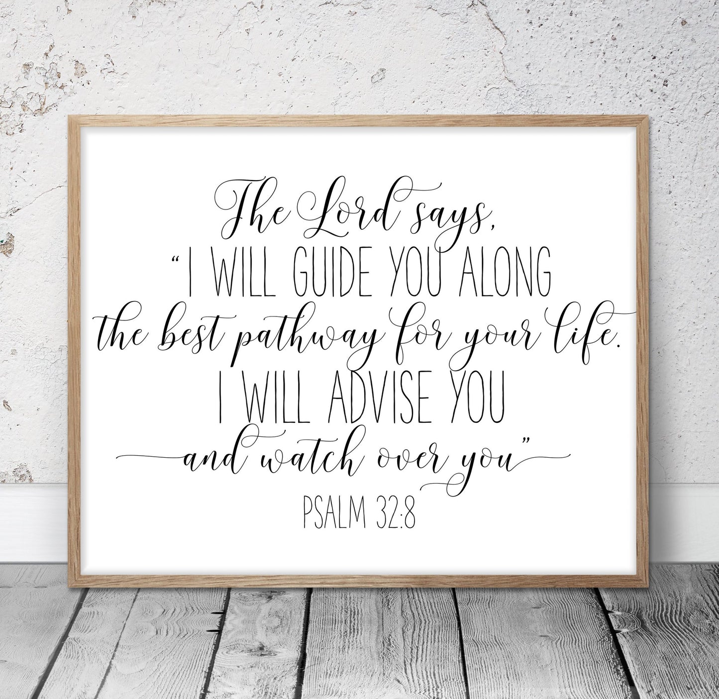 Psalm 32:8, Nursery Bible Verse Printable Art,Scripture Prints, Girls Room Decor Nursery