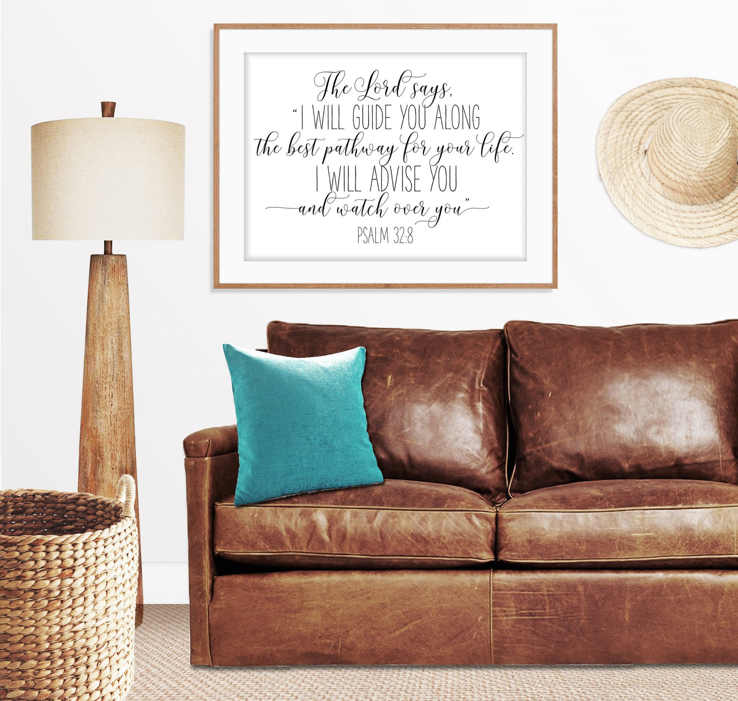 Psalm 32:8, Nursery Bible Verse Printable Art,Scripture Prints, Girls Room Decor Nursery