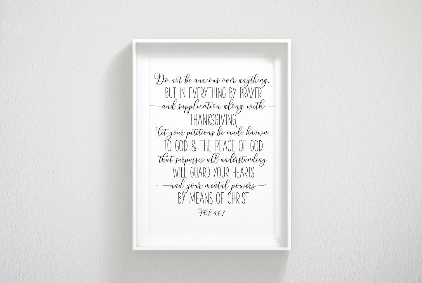 Do Not Be Anxious, Philippians 4:6-7, Christian Wall art, Bible Verse Wall Art, Nursery Printable Art
