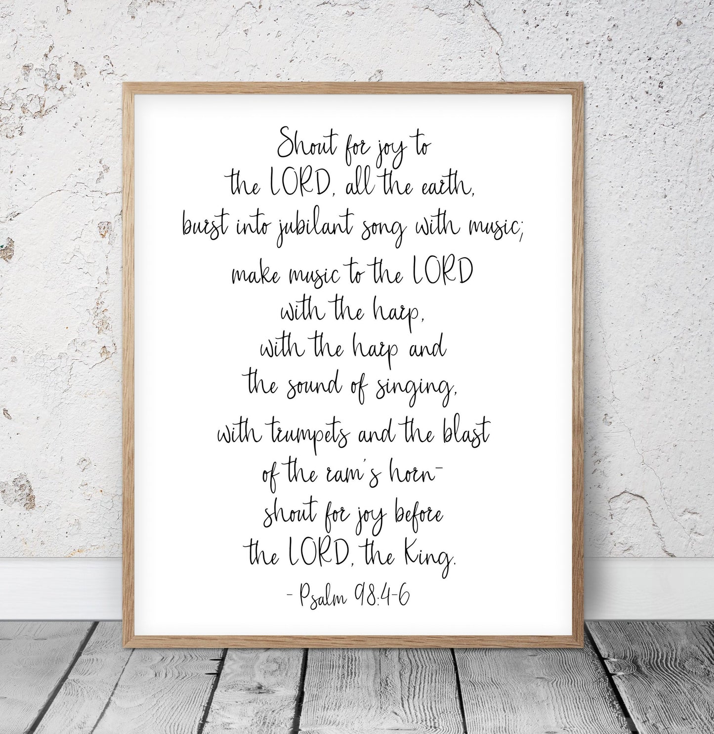 Shout For Joy To The Lord, Psalm 98:4,Scripture Printable,Bible Verse Scripture Wall Art,Room Decor