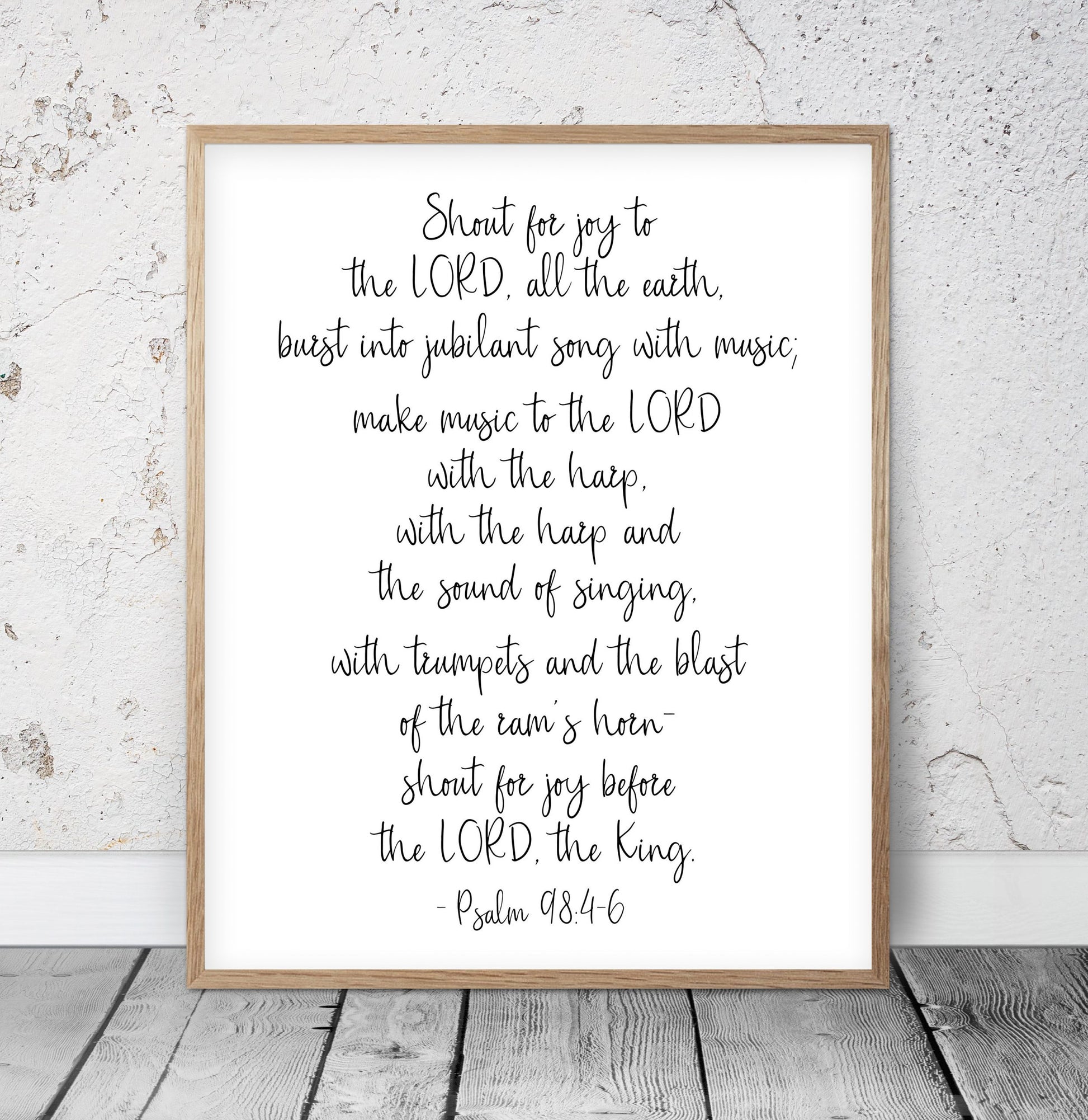 Shout For Joy To The Lord, Psalm 98:4,Scripture Printable,Bible Verse Scripture Wall Art,Room Decor