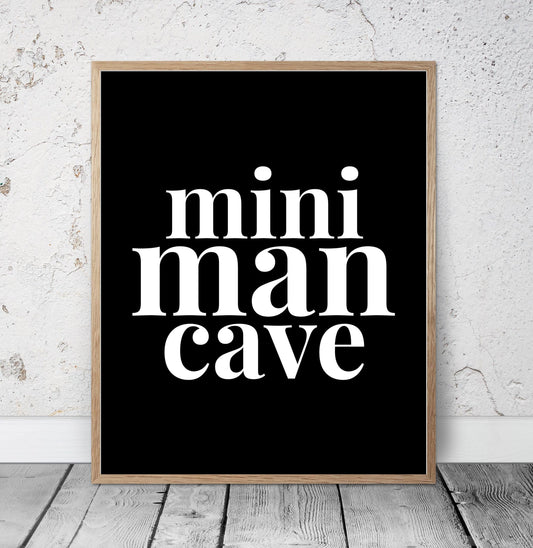 Mini Man Cave, Nursery Boy Wall Art, Kids Room Decor, Boys Room Decor Prints
