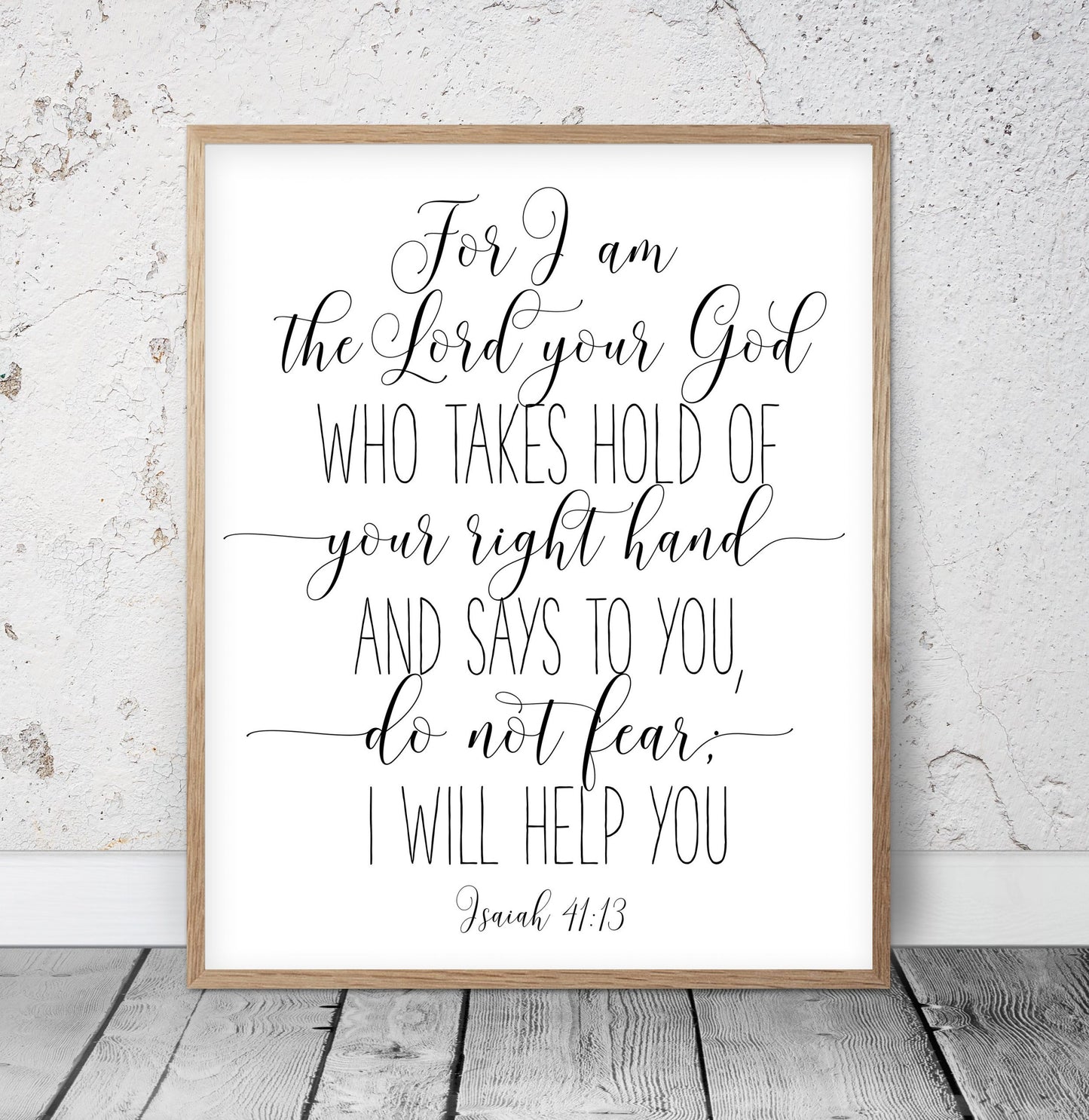 Fear Not Printable, Isaiah 41:13, Bible Verse Prints, Scripture Wall Art,Kids Room Decor Wall Art