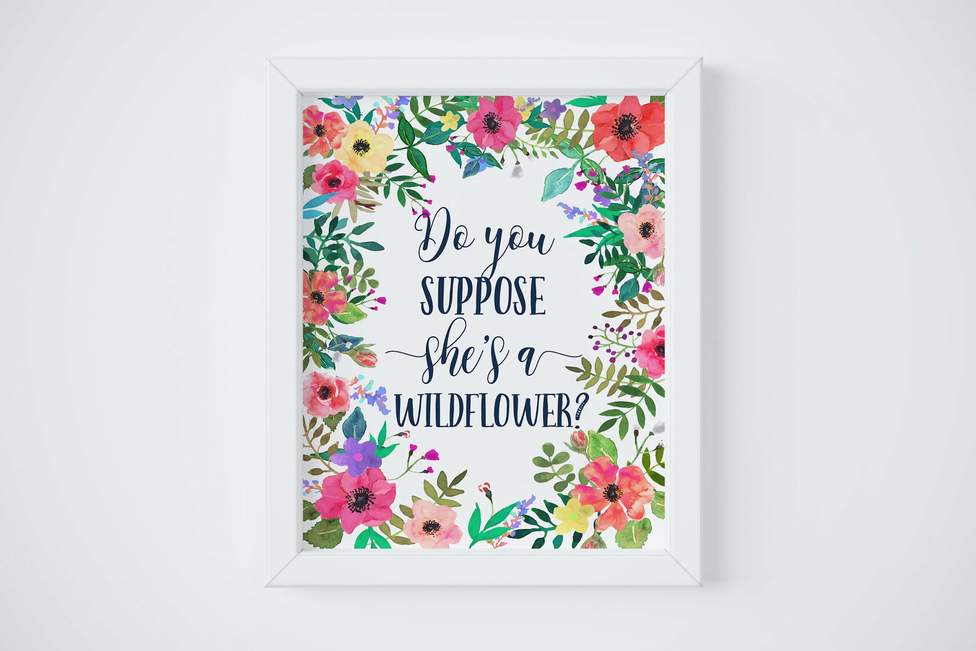 Alice in Wonderland Print Do You Suppose She's a Wildflower,Quote Nursery Art