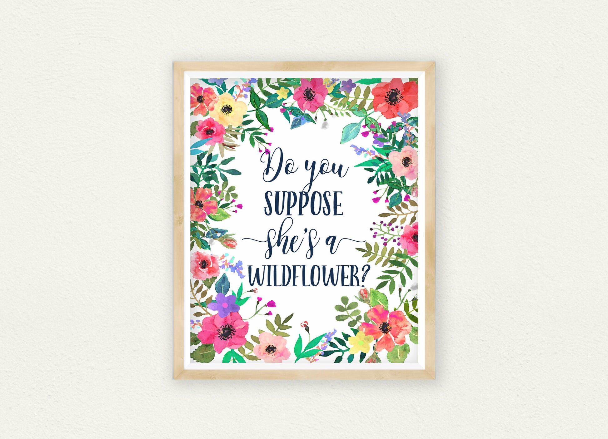Alice in Wonderland Print Do You Suppose She's a Wildflower,Quote Nursery Art