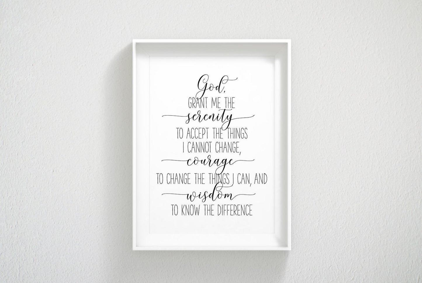 Serenity Prayer Wall Art, God Grant Me The Serenity To Accept The Things Wall Art