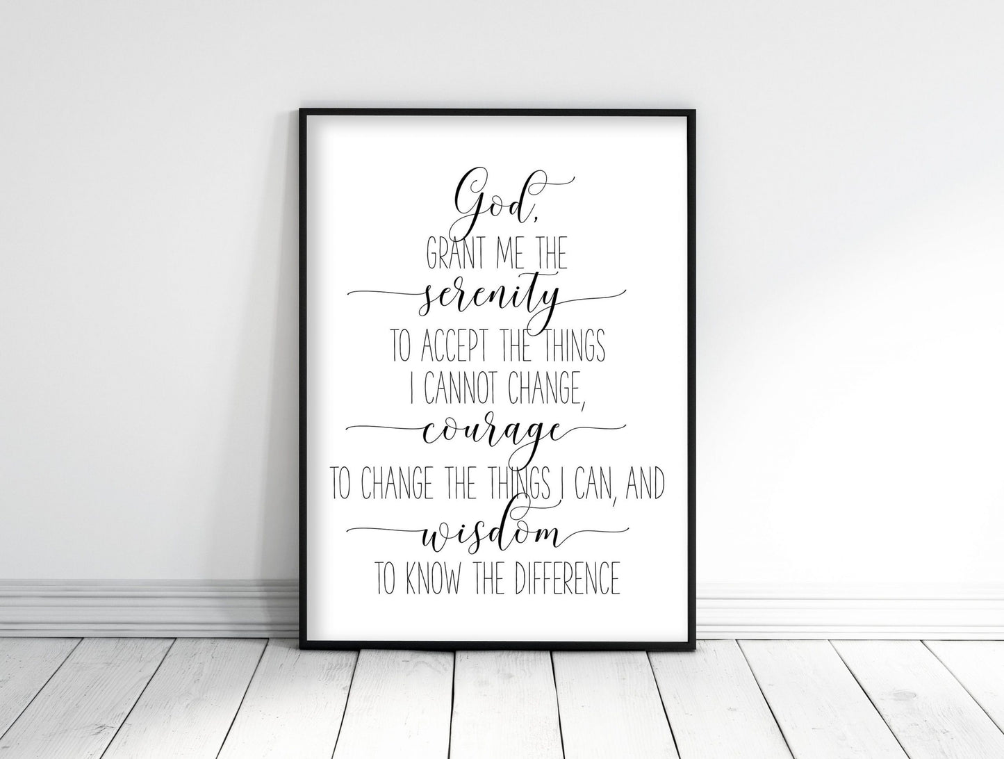 Serenity Prayer Wall Art, God Grant Me The Serenity To Accept The Things Wall Art