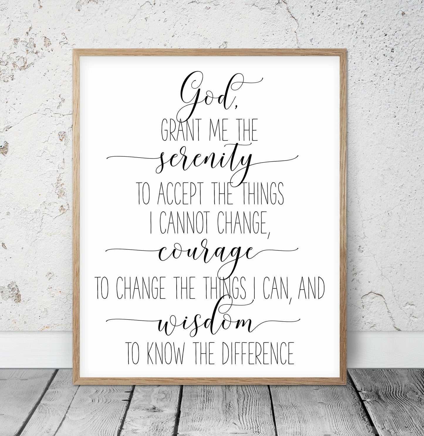 Serenity Prayer Wall Art, God Grant Me The Serenity To Accept The Things Wall Art