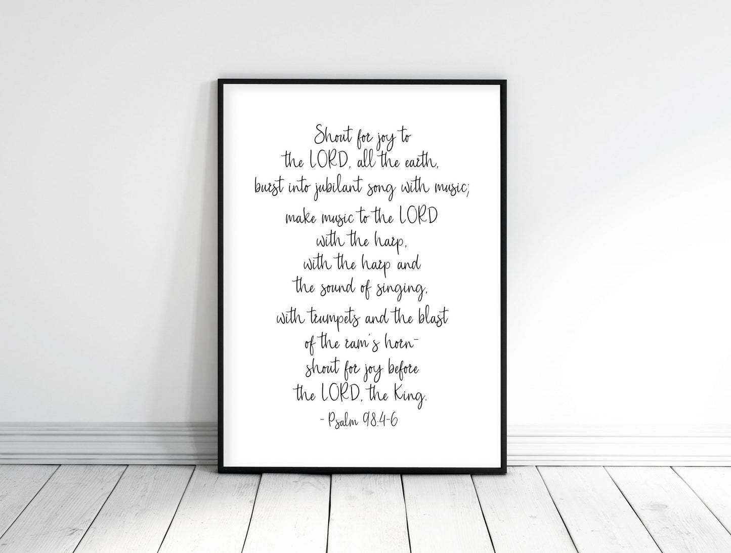 Shout For Joy To The Lord, Psalm 98:4,Scripture Printable,Bible Verse Scripture Wall Art,Room Decor