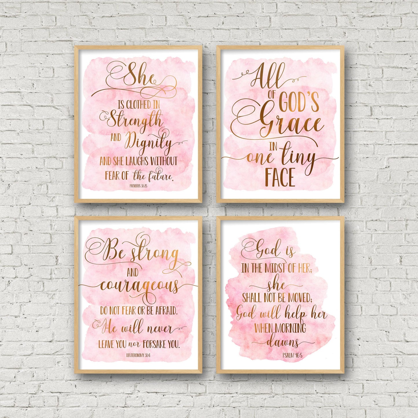 Be Strong And Courageous, Deuteronomy 31:6, Bible Verse Printable Wall Art