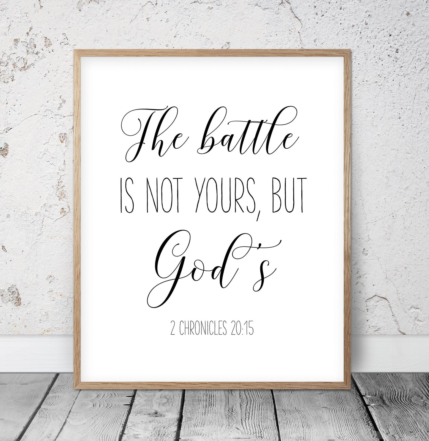 The Battle Is Not Yours But God's, 2 Chronicles 20:15, Bible Verse Printable Wall Art,Nursery Quotes