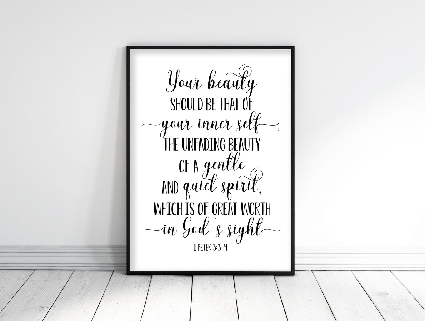 Your Beauty Should Be That, 1 Peter 3 3-4, Bible Verse Printable Wall Art, Nursery Bible Quotes