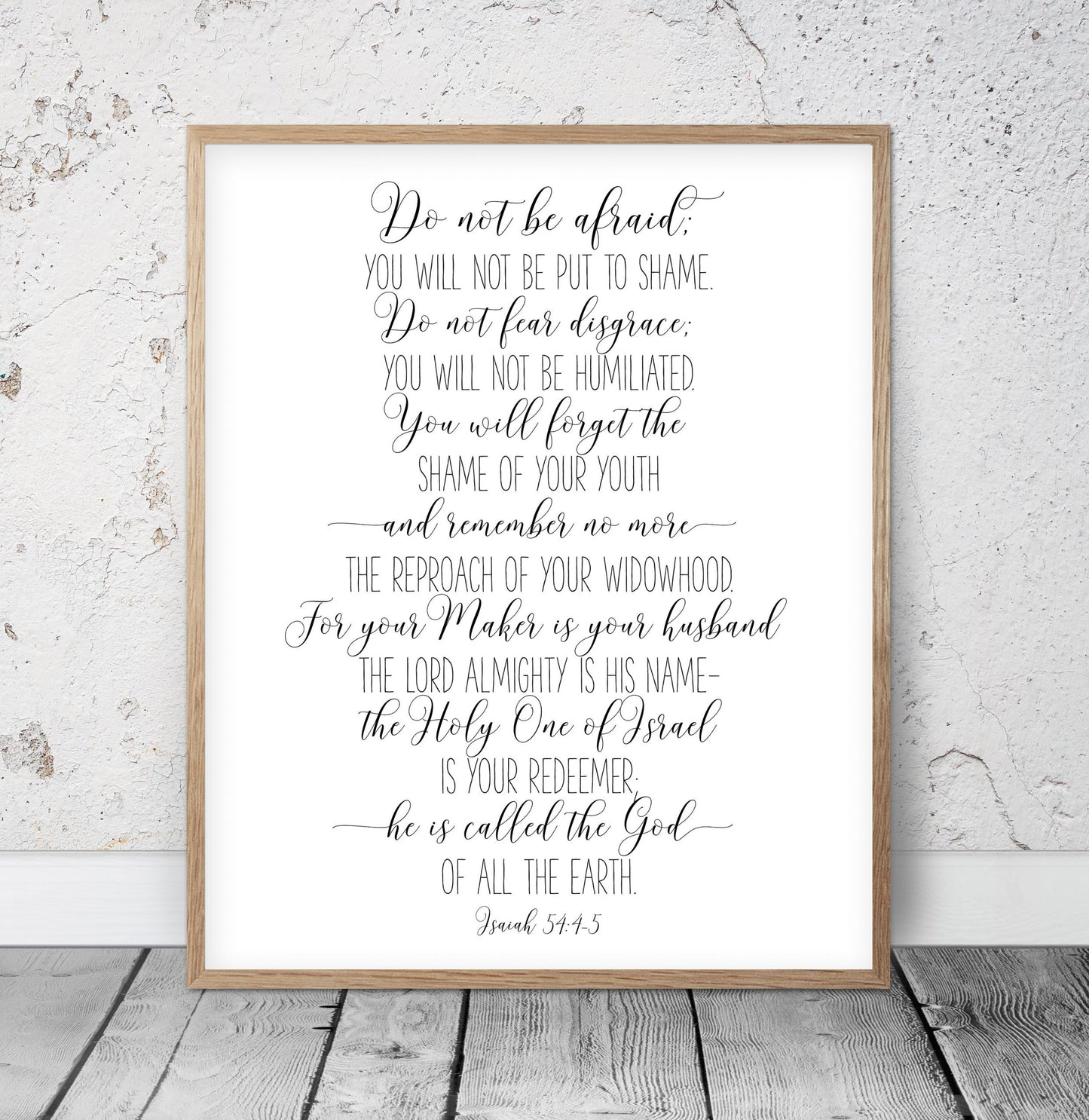 Do Not Be Afraid, Isaiah 54:4, Bible Verse Printable Wall Art, Christian Gifts, Bible Quotes Wall Art