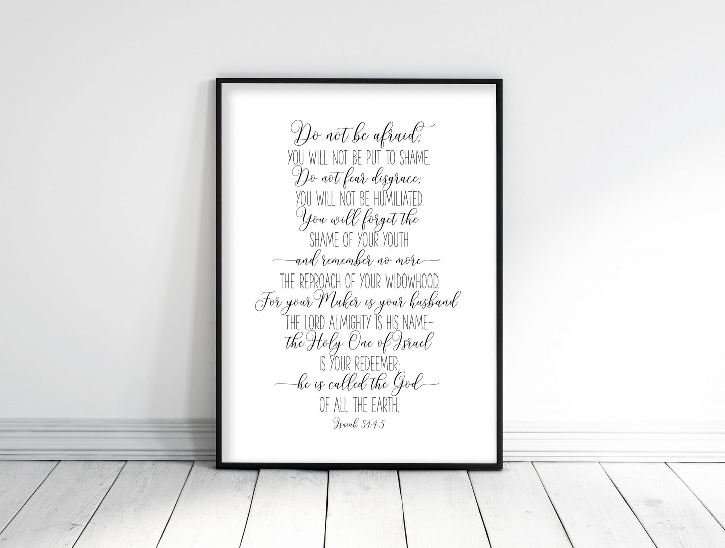 Do Not Be Afraid, Isaiah 54:4, Bible Verse Printable Wall Art, Christian Gifts, Bible Quotes Wall Art