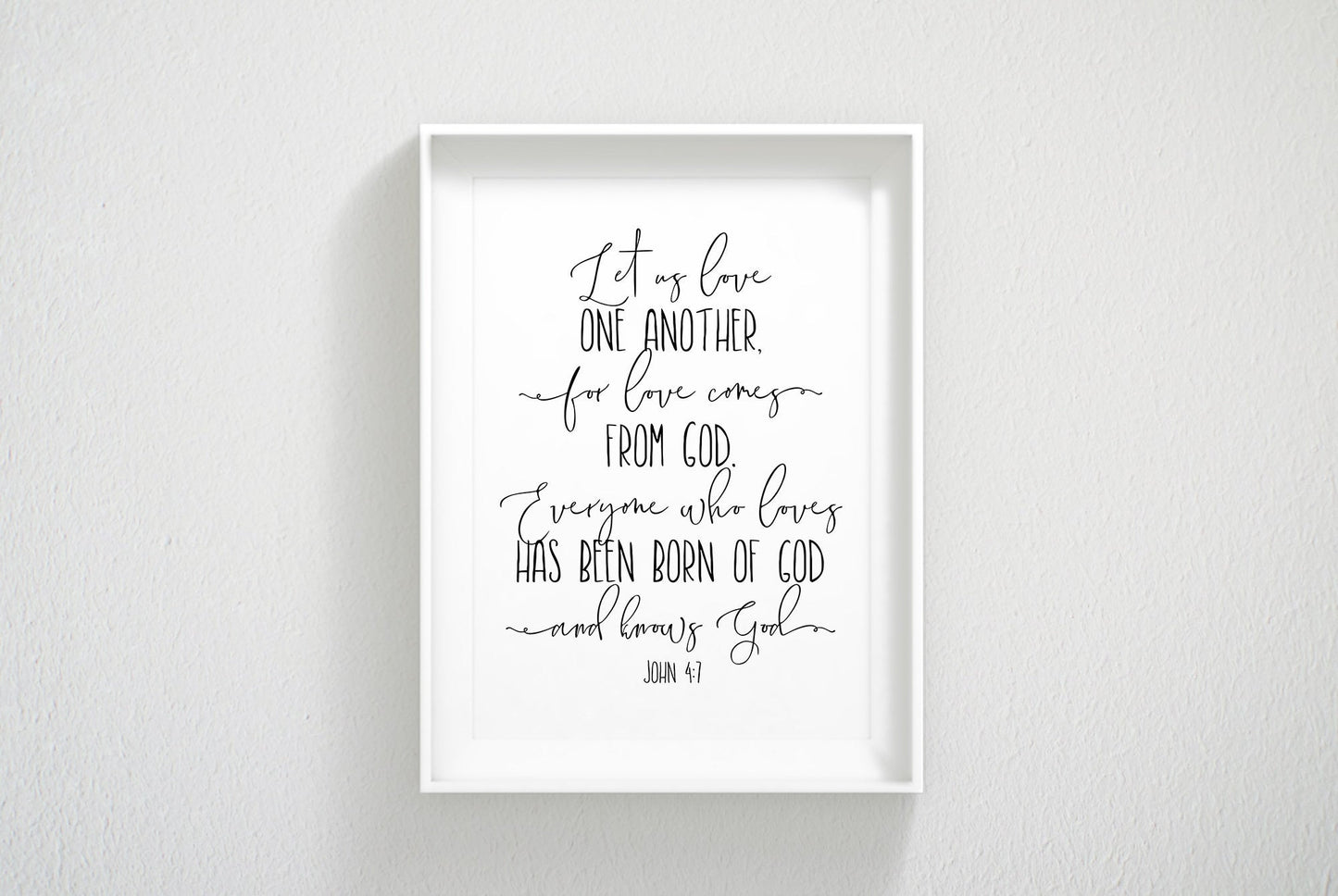 1 John 4:7, Let Us Love One Another, Bible Verse Printable Wall Art, Nursery Decor, Bible Quotes