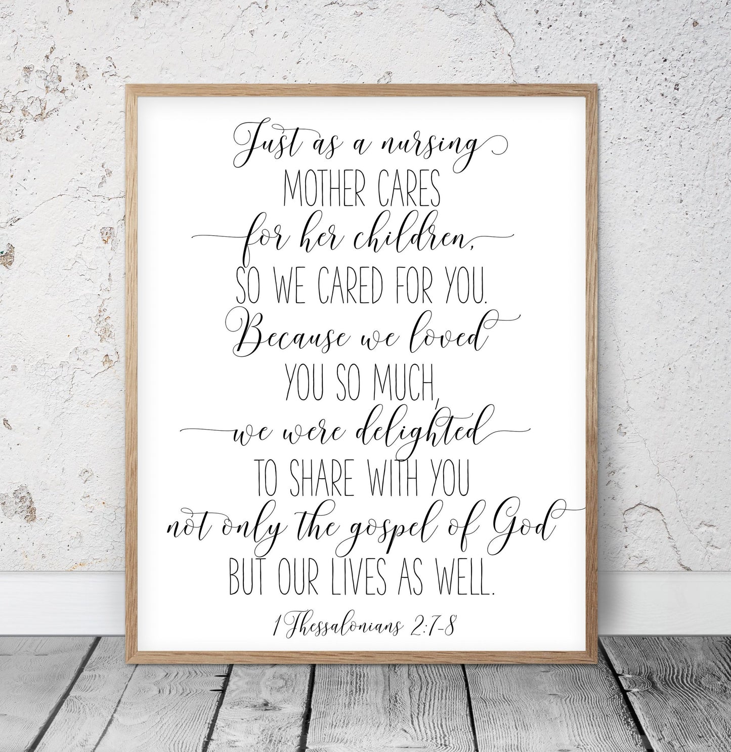 We Loved You So Much, 1 Thessalonians 2:8, Bible Verse Printable Wall Art, Bible Quotes