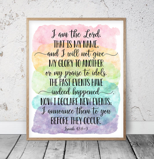 I Am The Lord, Isaiah 42, Bible Verse Printable Wall Art, Christian Gifts, Nursery Bible Quotes