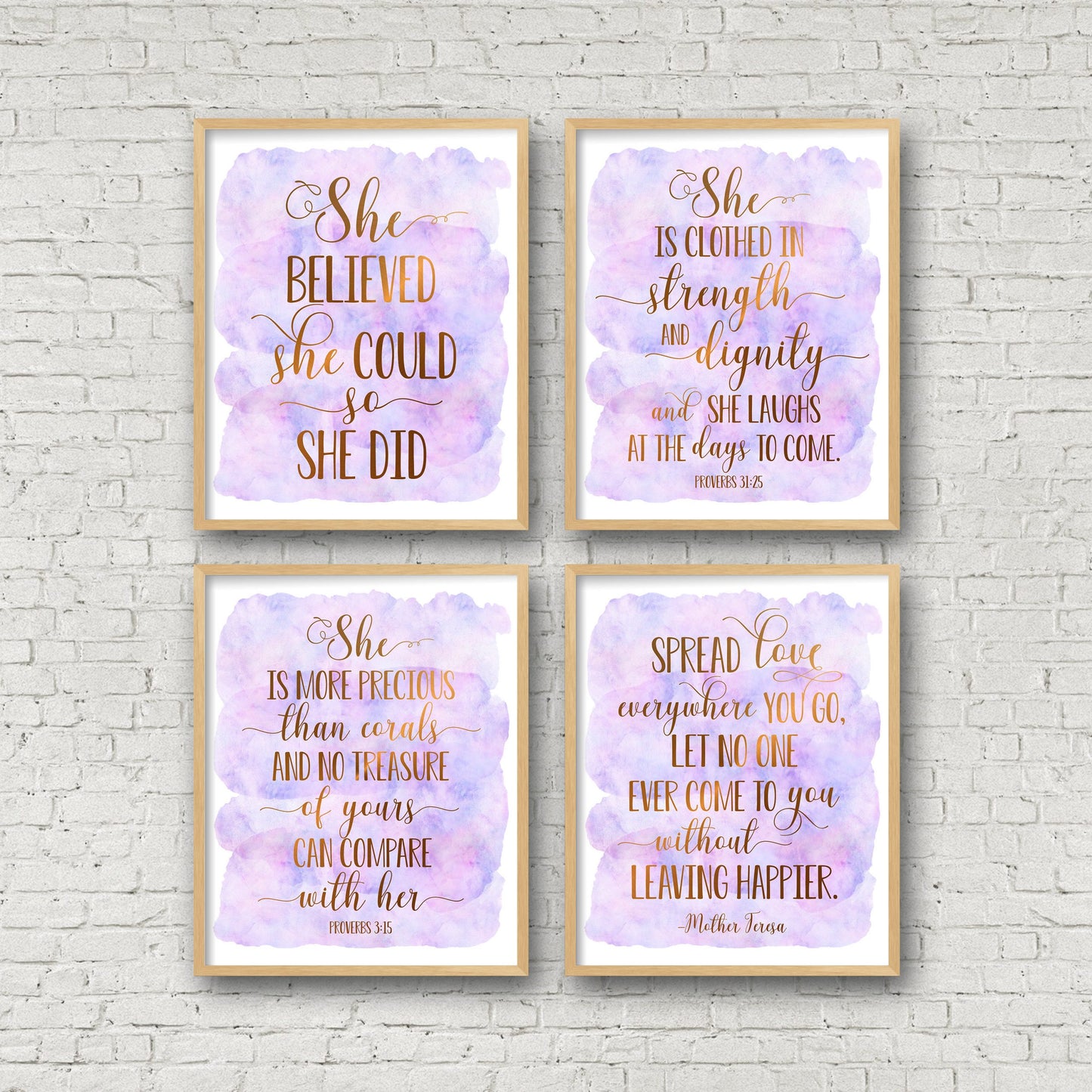 She Is Clothed In Strength And Dignity, Proverbs 31:25, Bible Verse Printable Wall Art Print