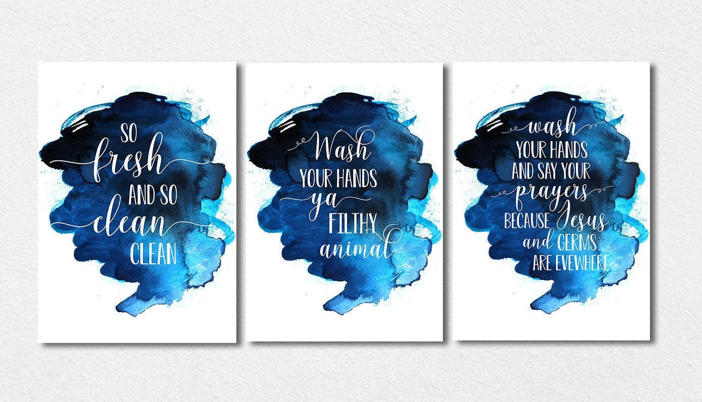 So Fresh And So Clean, Wash Your Hands, Nursery Printable Wall Art Decor Art