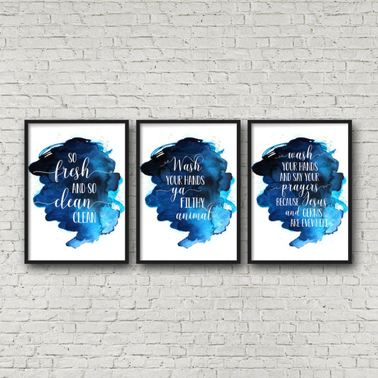 So Fresh And So Clean, Wash Your Hands, Nursery Printable Wall Art Decor Art