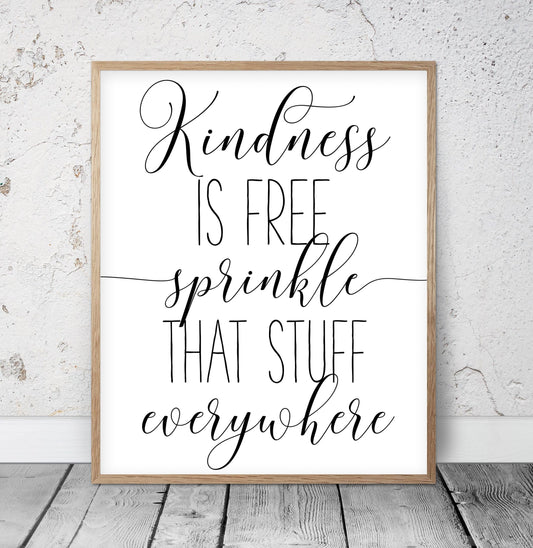 Kindness Is Free Sprinkle, Nursery Printable Wall Art, Nursery Decor, Kids Room