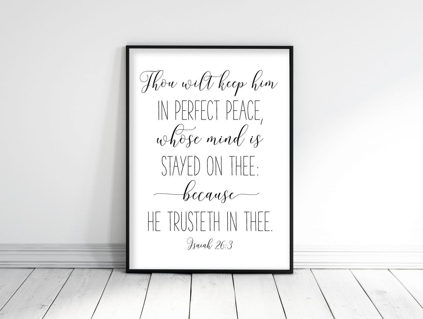 You Will Keep In Perfect Peace, Isaiah 26:3, Bible Verse Printable Wall Art Nursery Room Decor